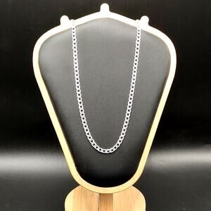 925 Sterling Silver Plated 4mm Cuban Chain Necklace Women's Christmas Gift NEW
